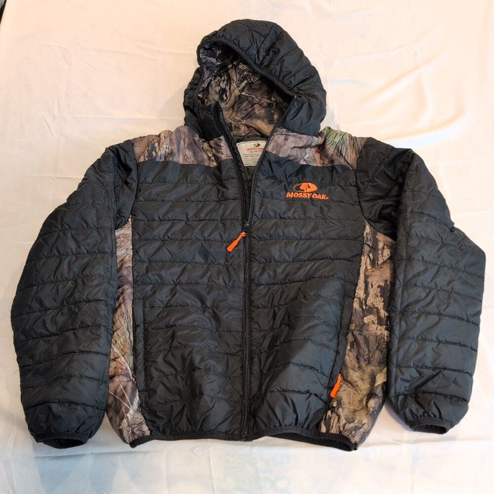 Mossy Oak Jacket Men XLarge Hooded Full zip Camo Puffer Hunting Outdoors